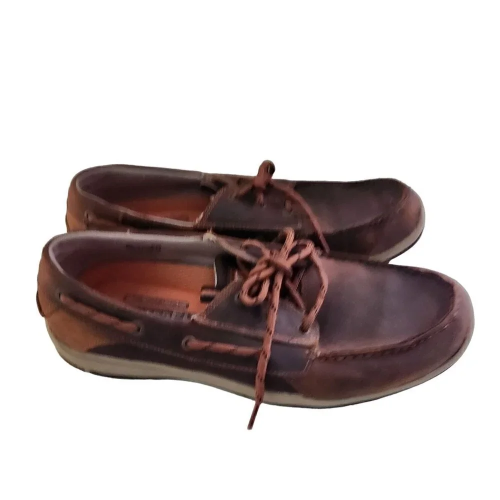 Skechers Relax Fit Memory Foam Leather Boat Shoes Size 12